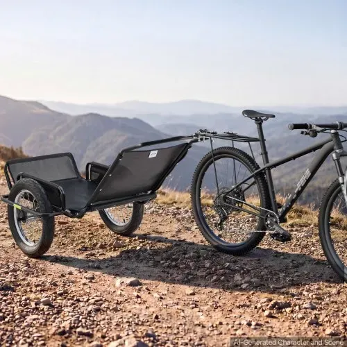 VEVOR Fahrradanhänger Lastenanhänger Transportanhänger für Offroad 145 kg, Kohlenstoffstahl & PVC-Netzgewebe, Mit 8 Reflektoren, Faltbares Design, Für 22-28 Zoll Räder, Fahrradwagen für Alle Gelände – Bild 7