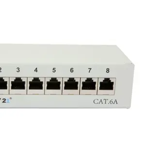 Patch Panel 8xTP, CAT6A, 500Mhz, Aufputz , Lichtgrau, LSA, Synergy 21, Patch Panel 8xTP, CAT6A, 500Mhz, Aufputz , Lichtgrau, LSA, Synergy 21,