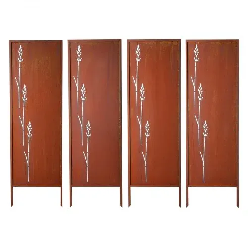 VEVOR Paravent 50×160 cm 4er-Pack, Raumteiler, Trennwand mit Erdspießen & Kohlenstoffstahlplatte, Sichtschutz, Raumtrenner, Dekorative Sichtschutzwand für Garten, Terrasse, Hof, Balkon VEVOR Paravent 50×160 cm 4er-Pack, Raumteiler, Trennwand mit Erdspießen & Kohlenstoffstahlplatte, Sichtschutz, Raumtrenner, Dekorative Sichtschutzwand für Garten, Terrasse, Hof, Balkon