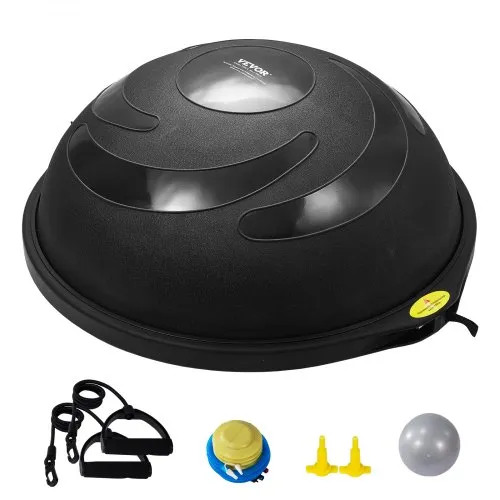 VEVOR Halb-Gymnastikball-Trainer, 66 cm Balance-Ball-Trainer, 680 kg Tragkraft Stabilitätsball, Yoga-Ball mit Widerstandsbändern und Fußpumpe, Kraft-Fitnessball im Heim-Fitnessstudio, Schwarz VEVOR Halb-Gymnastikball-Trainer, 66 cm Balance-Ball-Trainer, 680 kg Tragkraft Stabilitätsball, Yoga-Ball mit Widerstandsbändern und Fußpumpe, Kraft-Fitnessball im Heim-Fitnessstudio, Schwarz