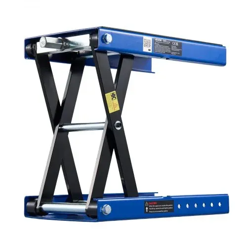 VEVOR Motorradheber 499 kg Tragkraft Motorradhebebühne mit Breiter Auflagefläche Sicherheitsbolzen 95-340 mm Höhenverstellbar Scherenheber aus Stahl für Straßenmotorräder Cruiser Schwarz Blau – Bild 10
