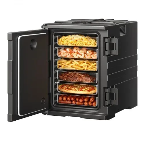 VEVOR Isolierte Thermobox Warmhaltebox 90 L, LLDPE-Lebensmittelbehälterträger mit Doppelschnallen, Speisewärmer mit Griffen, Transportbox für Restaurant, Kantine, Isolierbox 645 x 445 x 610 mm – Bild 8