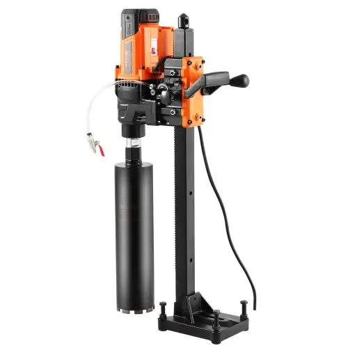 VEVOR Kernbohrmaschine Diamantkernbohrgerät mit Bohrdurchmesser 2-25 cm mit Ständer und Kernbohrer, 3500 W robuster Beton-Kernbohrer, Nass- und Trockenanwendung für Beton Ziegel – Bild 9