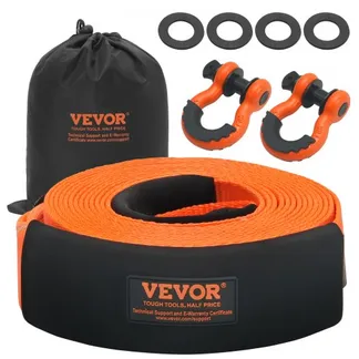 VEVOR Abschleppgurt-Bergeset 85 mm x 9 m (MBS-16329 kg) Baumschoner-Windengurt, dreifach verstärkte Schlaufe & Schutzhüllen & Aufbewahrungstasche, 3/4 Zoll D-Ring-Schäkel, für LKW, Jeep, SUV, ATV VEVOR Abschleppgurt-Bergeset 85 mm x 9 m (MBS-16329 kg) Baumschoner-Windengurt, dreifach verstärkte Schlaufe & Schutzhüllen & Aufbewahrungstasche, 3/4 Zoll D-Ring-Schäkel, für LKW, Jeep, SUV, ATV