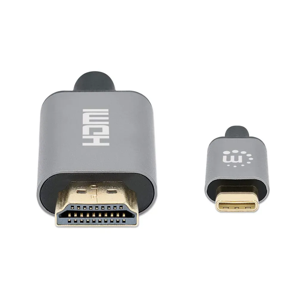 Manhattan 153607 Videokabel-Adapter 2 m HDMI Typ A (Standard) USB Typ-C Schwarz, Silber – Bild 3