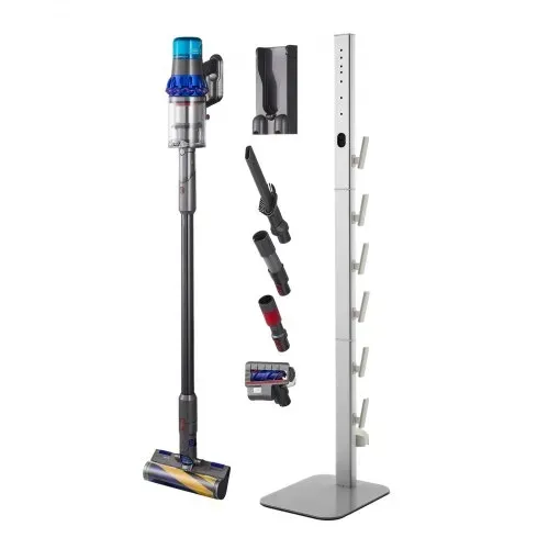 VEVOR Staubsaugerständer 126 cm, kompatibel mit Dyson G5 V15 V12 V11 V10 V8 V7 V6 Serie Standstaubsaugern & Zubehör, Bodenständer, Halterung mit 6 Haken & rutschfesten Fußpolstern, Silber – Bild 9