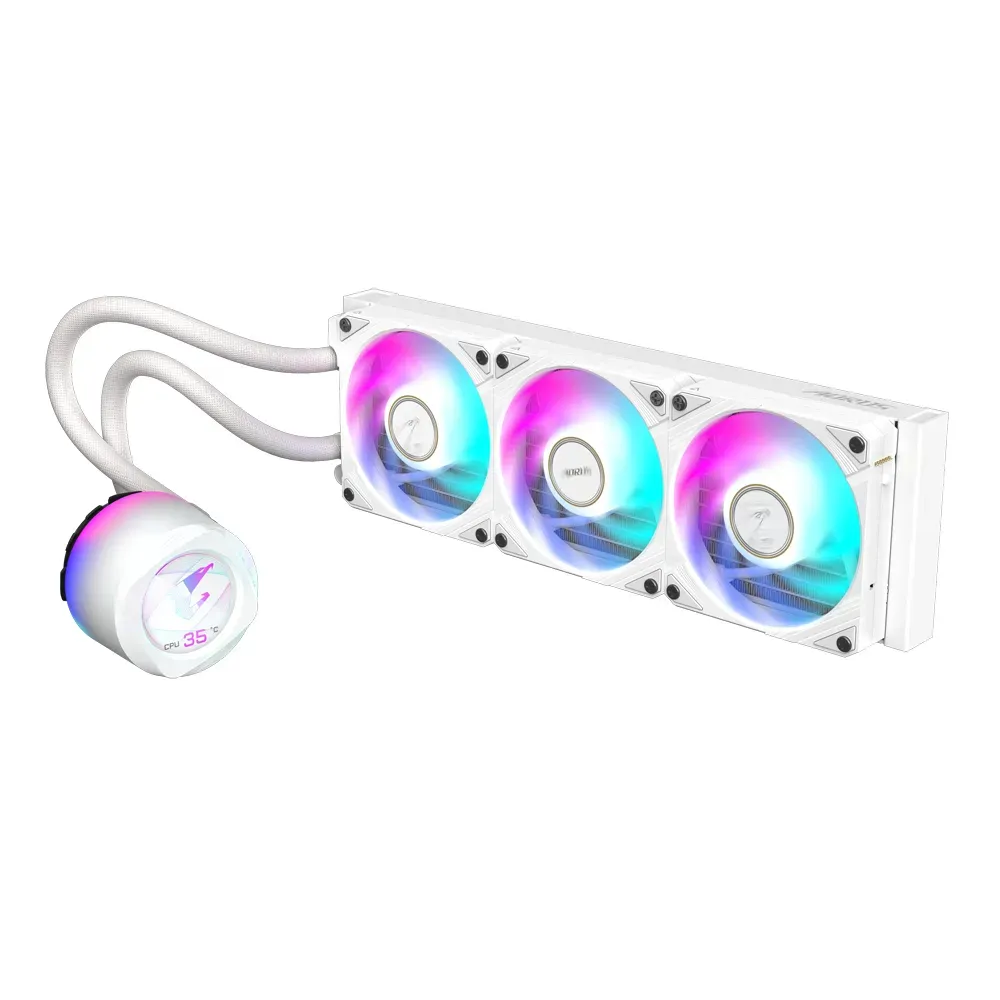 GIGABYTE AORUS WATERFORCE X II 360 ICE AIO Flüssigkeits-CPU-Kühler - 3x120mm ARGB-Lüfter, Vollfarb-LCD, DAISY-CHAIN, kompatibel mit Intel LGA 1851 und AMD AM5 – Bild 2