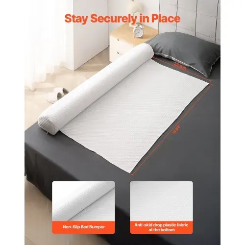 VEVOR Rausfallschutz Bett 1320x180x120mm, aufblasbares Bettschutzgitter mit Sicherheitsklappe, 2x Bettgitter mit Unterseite & maschinenwaschbarem Bezug für Einzel-, Voll-, Queen- & Kingsize-Betten VEVOR Rausfallschutz Bett 1320x180x120mm, aufblasbares Bettschutzgitter mit Sicherheitsklappe, 2x Bettgitter mit Unterseite & maschinenwaschbarem Bezug für Einzel-, Voll-, Queen- & Kingsize-Betten