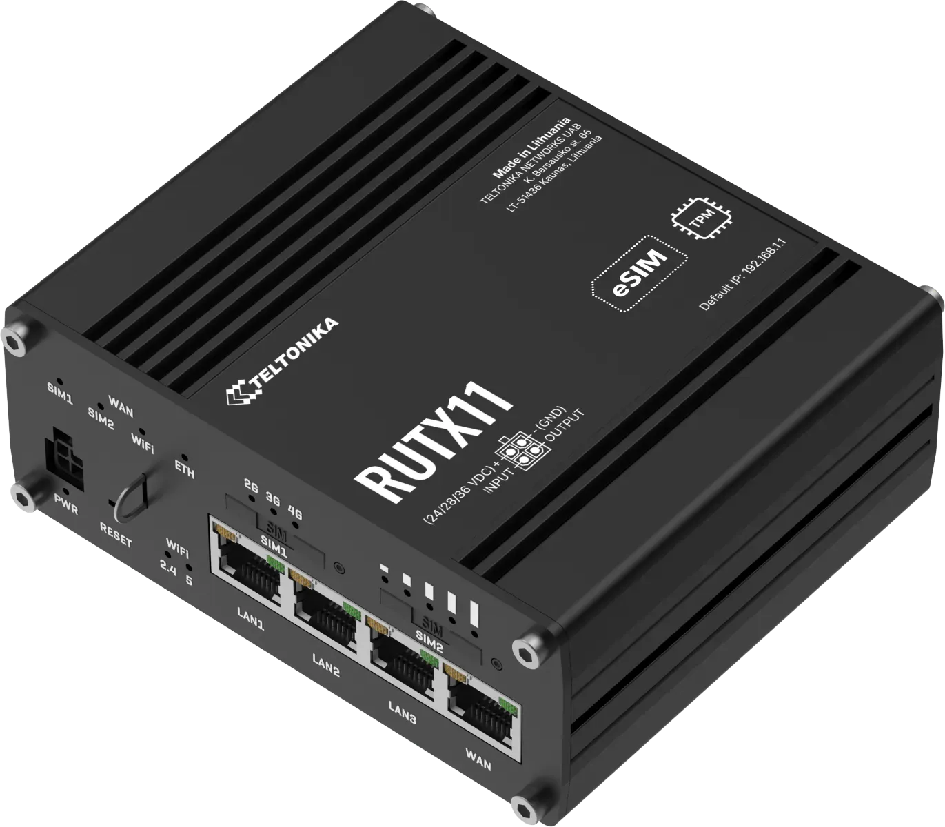 Teltonika · Router · RUTX11 · LTE CAT6 Router WLAN, Dual Band WiFi (Wave-2 802.11ac), 4x Gigabit LAN Port, Bluetooth, 2 SIM, USB, GNSS, M2M · eSIM – Bild 3