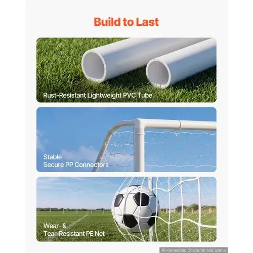 VEVOR Fußballtor 365 x 182 cm Tragbares PVC Outdoor-Soccertor mit PE-Netz, für Gärten, Parks und Schulen, Wetterfest, mit Bodenankern, Zielscheibe, 600D-Oxford-Tasche und Stabilität bei über 110 km/h – Bild 6
