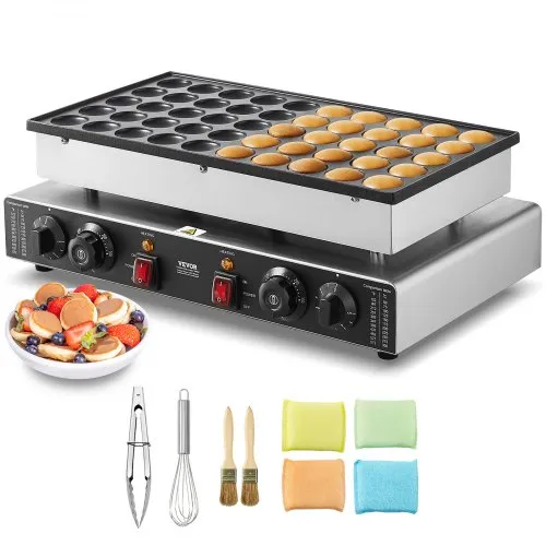 VEVOR Mini-Pfannkuchenmaker kommerzielle Dutch mini Pfannkuchen Maschine, 50 Stk., 43 mm Durchmesser, Dorayaki-Backmaschine, 1700 W, duale Temperatur- und Zeitregelung, in Küchen und Restaurant VEVOR Mini-Pfannkuchenmaker kommerzielle Dutch mini Pfannkuchen Maschine, 50 Stk., 43 mm Durchmesser, Dorayaki-Backmaschine, 1700 W, duale Temperatur- und Zeitregelung, in Küchen und Restaurant