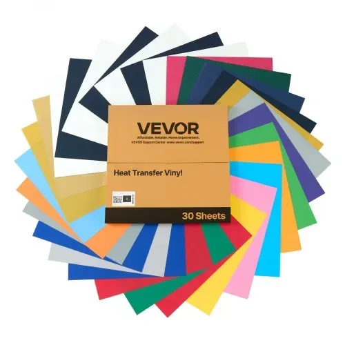 VEVOR Vinylfolie Wärmeübertragung Transferfolie (304,8 x 304,8 mm) 30 Blätter, verschiedene Farben, Plotterfolie kompatibel mit Schneidemaschinen, Aufbügelfolie für T-Shirts Kissen Hüte – Bild 10