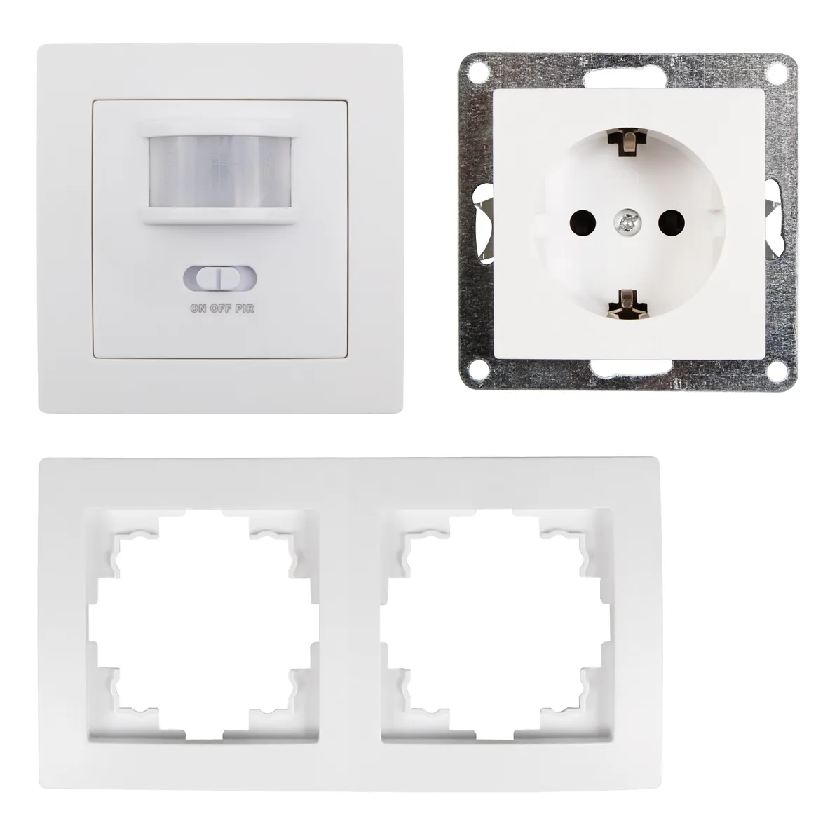 Schalter und Steckdosen Set McPower Flair ''PIR'' weiß, 3-teilig – Bild 3