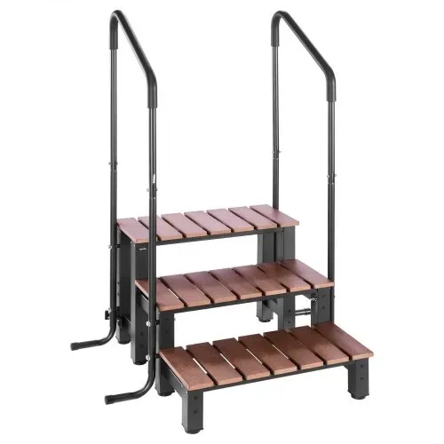 VEVOR Badewannenstufe Pooltreppe 3-stufige Wohnmobiltreppe, 640,08 mm breite Außentreppe für oberirdische/aufblasbare Pools mit 249,48 kg Tragkraft, vielseitig einsetzbar für Veranda Terrasse – Bild 9