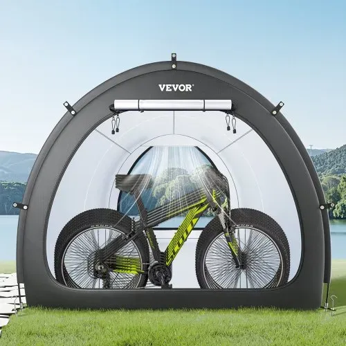 VEVOR Fahrradzelt, 5 Fahrräder, geräumige Fahhrradgarage mit belüftetem Fenster, fächerförmiges Fahrradschuppe mit hochfestem Fiberglas & Doppelreißverschlüssen, 1706x2133x2438mm – Bild 7