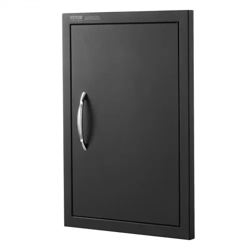 VEVOR Grill-Zugangstür, 415 x 570 mm, Einzelne Außenküchentür, Flächenbündig Montierte Kaltplattentür, Vertikale Wandtür mit Griff, für Grillinsel, Grillstation, Außenschrank Schwarz – Bild 9