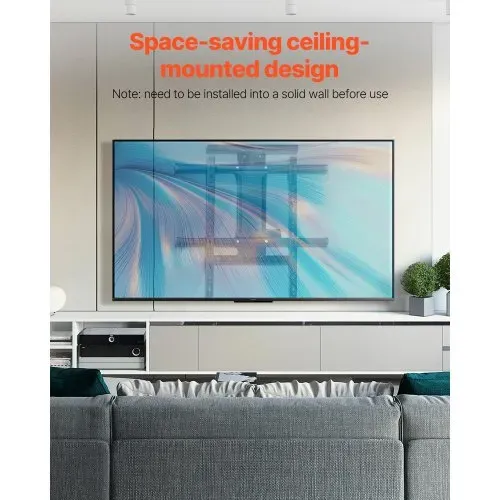 VEVOR motorisierte TV Wandhalterung Halterung für 813 bis 1651 mm Fernseher, elektrischer verstellbarer herunterklappbarer Ständer mit max. VESA 60 x 60 cm, passend für Fernseher bis zu 40 kg – Bild 5