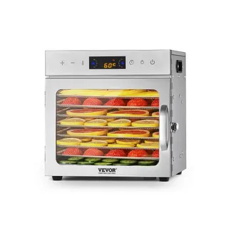 VEVOR Dörrgerät Dörrautomat 8 Edelstahlschalen, elektrischer 400 W Futtertrockner mit einstellbarer Temperatur, Gefriertrockner für Trockenfleisch Fleisch Obst Gemüse Kräuter Hundeleckerlis VEVOR Dörrgerät Dörrautomat 8 Edelstahlschalen, elektrischer 400 W Futtertrockner mit einstellbarer Temperatur, Gefriertrockner für Trockenfleisch Fleisch Obst Gemüse Kräuter Hundeleckerlis