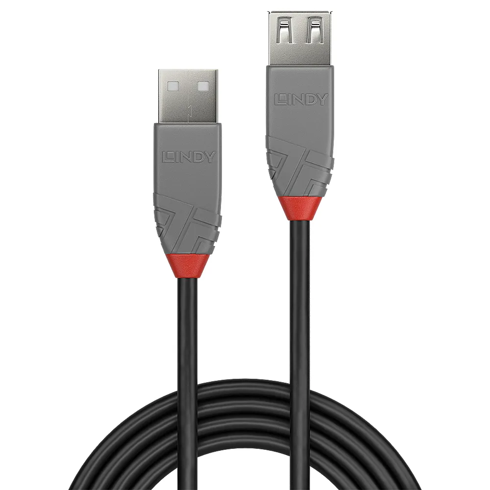 Lindy 36704 USB Kabel USB 2.0 3 m USB A Schwarz, Grau – Bild 2