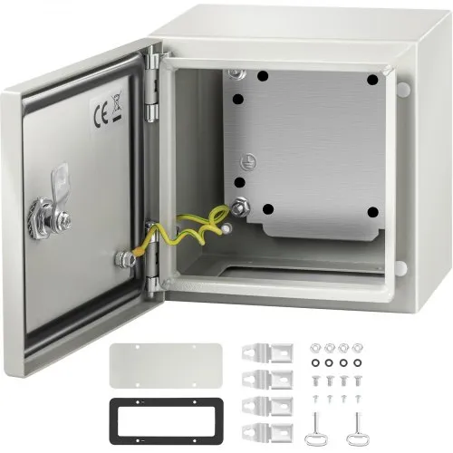 VEVOR Stahl-Elektrokasten, Elektrogehäuse, 20x20x15 cm, Kohlenstoffstahl, IP65 VEVOR Stahl-Elektrokasten, Elektrogehäuse, 20x20x15 cm, Kohlenstoffstahl, IP65