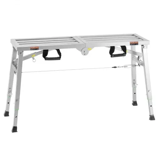 VEVOR Arbeitsplattform 500-740 mm, zusammenklappbare Trittleiter aus legiertem Stahl, tragbare Arbeitsbühne, Tragkraft 180 kg, Trittbank Hocker zum Malen von Trockenbauwänden, Reinigen, Waschen – Bild 10