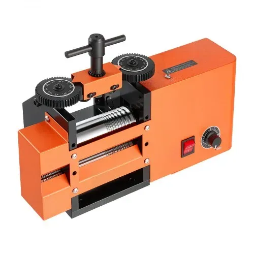 VEVOR Elektrisches Schmuckwalzwerk 3-in-1 Walzwerk Flach Vierkant Halbrund, Werkzeug für DIY-Schmuckhersteller, Einstellbare Dicke 0,03–7 mm, zum Pressen von Duktilen Metallen wie Gold Silber Kupfer – Bild 8