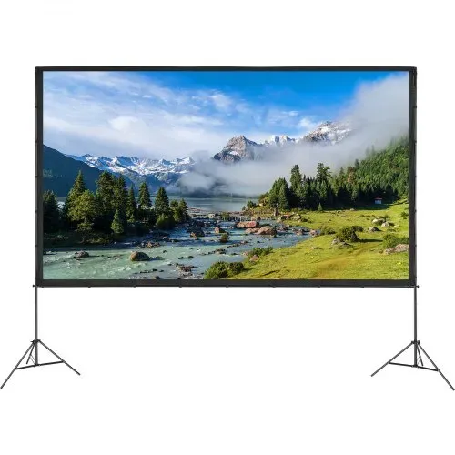 VEVOR Projektion Beamer Leinwand mit Ständer 381 cm HD 4K Outdoor Indoor Projektor Screen Schnelles Klappbare Tragbare Filmleinwand 16: 9 für Heimkino, Camping und Freizeitveranstaltungen Schwarz – Bild 9