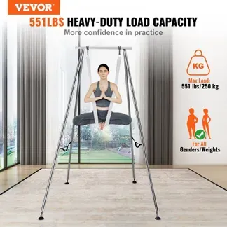 VEVOR Aerial Yoga Hängematte mit Yogarahmen 6 x 2,6 m, Weiß Yoga Swing Air Fliegen, Yoga-Schaukel Hammock Swing 250 kg Max. Tragfähigkeit, inkl. Yoga-Socken & Fußpolster, Anti-Gravity-Übungen VEVOR Aerial Yoga Hängematte mit Yogarahmen 6 x 2,6 m, Weiß Yoga Swing Air Fliegen, Yoga-Schaukel Hammock Swing 250 kg Max. Tragfähigkeit, inkl. Yoga-Socken & Fußpolster, Anti-Gravity-Übungen