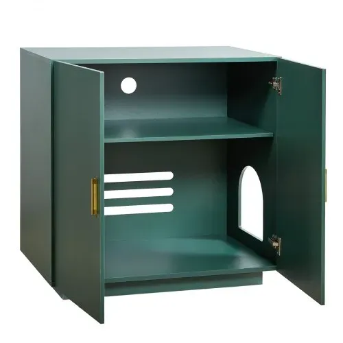 VEVOR Katzenschrank, 800x500x790 mm Katzenklo Schrank, Katzenkommode aus Holz mit Belüftungslöchern, Katzenhausmöbel mit Doppeltür, Beistelltisch, passend für die meisten Katzentoiletten – Bild 10