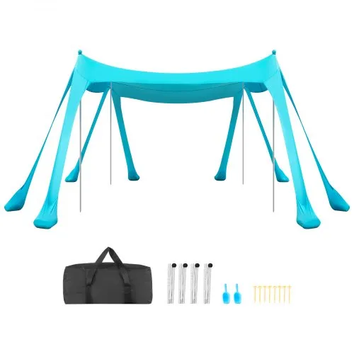 VEVOR Strandzelt mit Sonnenschutz (UPF 50+) 3 x 3 x 2 m, Strandmuschel mit Sandsäcken & Stützstangen & Sandschaufeln, Tragbares Sonnensegel für Familienausflüge Camping Angel Grün VEVOR Strandzelt mit Sonnenschutz (UPF 50+) 3 x 3 x 2 m, Strandmuschel mit Sandsäcken & Stützstangen & Sandschaufeln, Tragbares Sonnensegel für Familienausflüge Camping Angel Grün