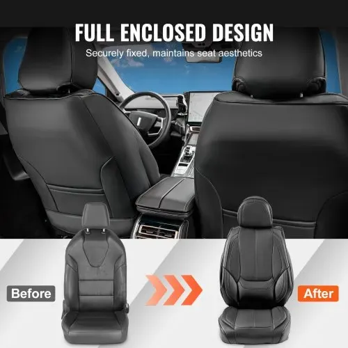 VEVOR-Sitzbezüge, universelle Autositzbezüge, Vorder- und Rücksitz, 13-teiliger Kunstleder-Sitzbezug, vollständig geschlossenes Design, abnehmbare Kopfstütze & Airbag-kompatibel, Autos, SUVs – Bild 2