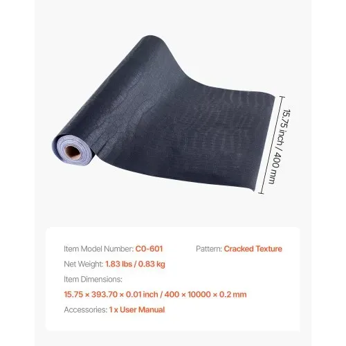 VEVOR Tapete selbstklebend, 40 cm x 10 m, Wandtapete, Klebefolie mit rissiger Struktur, Möbelfolie, Möbelaufkleber, dekorative Vinylrolle für Schlafzimmer, Küche, Büro, Badezimmer, Schwarz – Bild 6