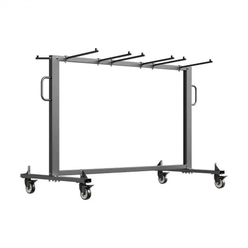 VEVOR Klappbarer Stuhlständer, 181 kg Tragkraft, Klappstuhlwagen für 42 Stühle oder 12 Tische, multifunktionaler Stuhlwagen mit Gummirädern und -haltern, großer Stuhlhalter, mattschwarz – Bild 9