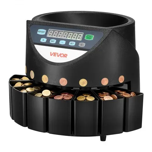 VEVOR Münzzähler Münzsortier Münzzählmaschine Münzzählautomat, 8 Stückelungen Sortiert bis zu 147 Münzen/Min mit LED-Anzeige Reibungsloser Betrieb Stapelverarbeitung 850 Münzen – Bild 8