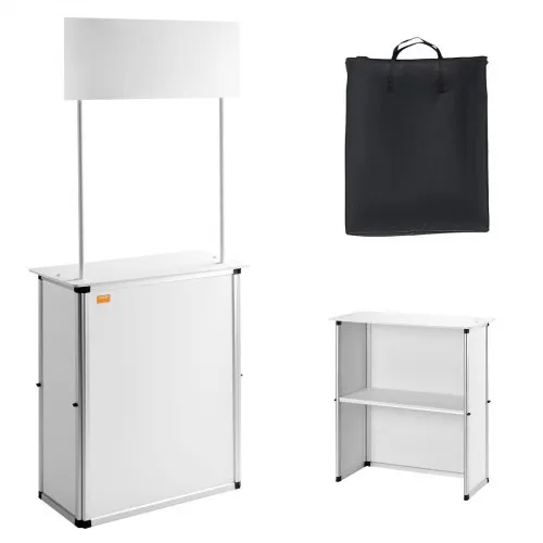 VEVOR Tragbare Messetheke Messetresen, 78,5 × 38 × 181,5 cm Messestand Ausstellungs-Thekenständer, Faltbarer Promotion-Einzelhandels-Bartisch, Rezeption Messestand mit Aufbewahrungsregal, Tragetasche VEVOR Tragbare Messetheke Messetresen, 78,5 × 38 × 181,5 cm Messestand Ausstellungs-Thekenständer, Faltbarer Promotion-Einzelhandels-Bartisch, Rezeption Messestand mit Aufbewahrungsregal, Tragetasche