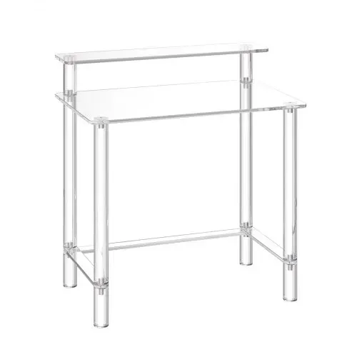 VEVOR Acryltisch Computertisch 2-stufiger Bürotisch mit Monitorständer, moderner Schreibtisch (60 kg belastbar) für Schlafzimmer Büro Arbeitszimmer Garderobe, 50 x 80 x 88 cm (transparent) – Bild 10