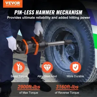 VEVOR Pneumatischer Schlagschrauber 1 Zoll Schlagpistole 3160 ft-lb Ausgang Umkehrdrehmoment 5000 U/min D-Griff für LKW-Aufgaben, Ausrüstung, Autoliebhaber, professioneller Mechaniker VEVOR Pneumatischer Schlagschrauber 1 Zoll Schlagpistole 3160 ft-lb Ausgang Umkehrdrehmoment 5000 U/min D-Griff für LKW-Aufgaben, Ausrüstung, Autoliebhaber, professioneller Mechaniker