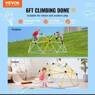 VEVOR Kletterkuppel 1,80 m hohes geometrisches Kletterkuppel-Spielzentrum für Kinder von 3 bis 9 Jahren, Klettergerüst 272 kg Tragfähigkeit, mit Klettergriff, Spielgerät Hinterhof Garten VEVOR Kletterkuppel 1,80 m hohes geometrisches Kletterkuppel-Spielzentrum für Kinder von 3 bis 9 Jahren, Klettergerüst 272 kg Tragfähigkeit, mit Klettergriff, Spielgerät Hinterhof Garten