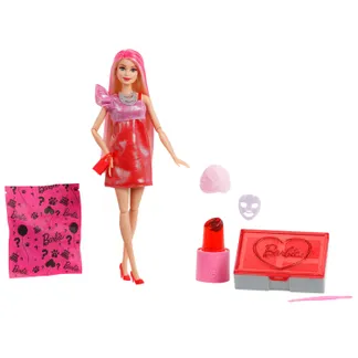 Barbie Party Unboxed Glam Party Serie rote glitzernde Puppe und Accessoires mit 10 Überraschungen Barbie Party Unboxed Glam Party Serie rote glitzernde Puppe und Accessoires mit 10 Überraschungen