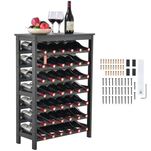 VEVOR Weinregal 42 Flaschen, stabiles Flaschenregal, 7-stufiges Lagerregal aus massivem Bambusholz, freistehendes Weinregal, wackelfreie Regale für Küche, Bar und Keller (schwarz) VEVOR Weinregal 42 Flaschen, stabiles Flaschenregal, 7-stufiges Lagerregal aus massivem Bambusholz, freistehendes Weinregal, wackelfreie Regale für Küche, Bar und Keller (schwarz)