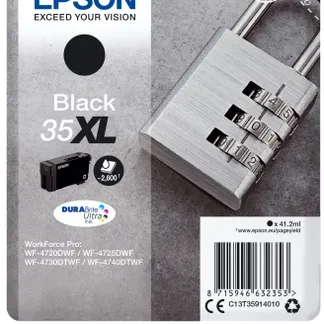 Epson Padlock Singlepack Black 35XL DURABrite Ultra Ink Epson Padlock Singlepack Black 35XL DURABrite Ultra Ink