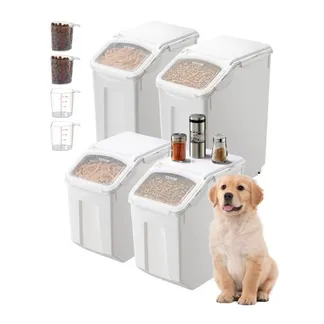 VEVOR Reis-Aufbewahrungsbehälter Vorratsdosen Hundefutterspender 4 Stk. 2 x 15 L / /20 L x 2 Behälter für Küchenzutaten Getreide Müsli, Tierfutterbehälter mit Rädern Messbecher luftdichter Deckel VEVOR Reis-Aufbewahrungsbehälter Vorratsdosen Hundefutterspender 4 Stk. 2 x 15 L / /20 L x 2 Behälter für Küchenzutaten Getreide Müsli, Tierfutterbehälter mit Rädern Messbecher luftdichter Deckel