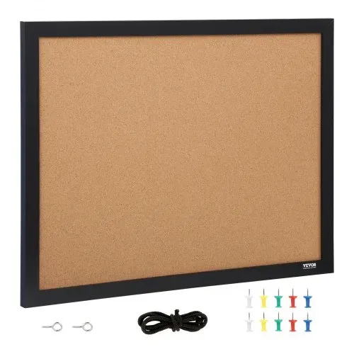 VEVOR Pinnwand Kork 407 x 559 mm, Pinnwand Kork Holzrahmen, Pinnwand aus Kork, Korkwand Pinnwand - Befestigungsmaterial und Druckstifte im Lieferumfang Enthalten, Holzrahmen, in Haushalten, Büros usw. – Bild 8