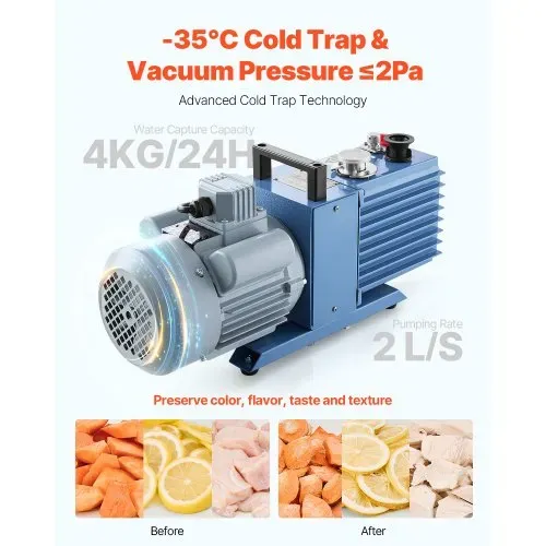 VEVOR Gefriertrockner Gefriertrocknungsmaschine Trocknungsausrüstung (4–6 kg Kapazität) für Lebensmittel mit 4-lagigen Tabletts & einstellbarer Temperatur und Zeit, für Früchte Obst Weiß – Bild 2