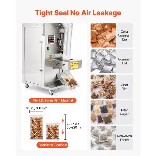 VEVOR Pulververpackungsfüllmaschine Vollautomatische Abfüllmaschine 10-500g, Intelligentes Wiegen Abfüllen & Abpacken, Edelstahl, Bodenaufstellung, Ideal für Nüsse Samen Tee Kaffeebohnen Gewürze Mehl – Bild 4