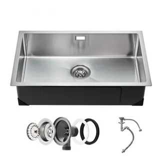 VEVOR Küchenspüle Einbauspüle Spülbecken 70 x 43 x 19 cm aus Edelstahl Spülen Unterbauspülen, Einzelbecken mit Zubehör, Haushaltsspülbecken für Wohnmobil Vorbereitungsküche Bar VEVOR Küchenspüle Einbauspüle Spülbecken 70 x 43 x 19 cm aus Edelstahl Spülen Unterbauspülen, Einzelbecken mit Zubehör, Haushaltsspülbecken für Wohnmobil Vorbereitungsküche Bar