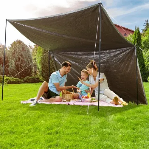 VEVOR Abdeckplane PE Gewebeplane 609,6 x 914,4 cm Schutzplane 10 Mil Holzplane 12 x 12-Gewebe Gartenplane Wasserdicht UV-beständig zum Abdecken von Wohnmobils Autos Motorrads Gartenmöbel Braun Silber – Bild 7