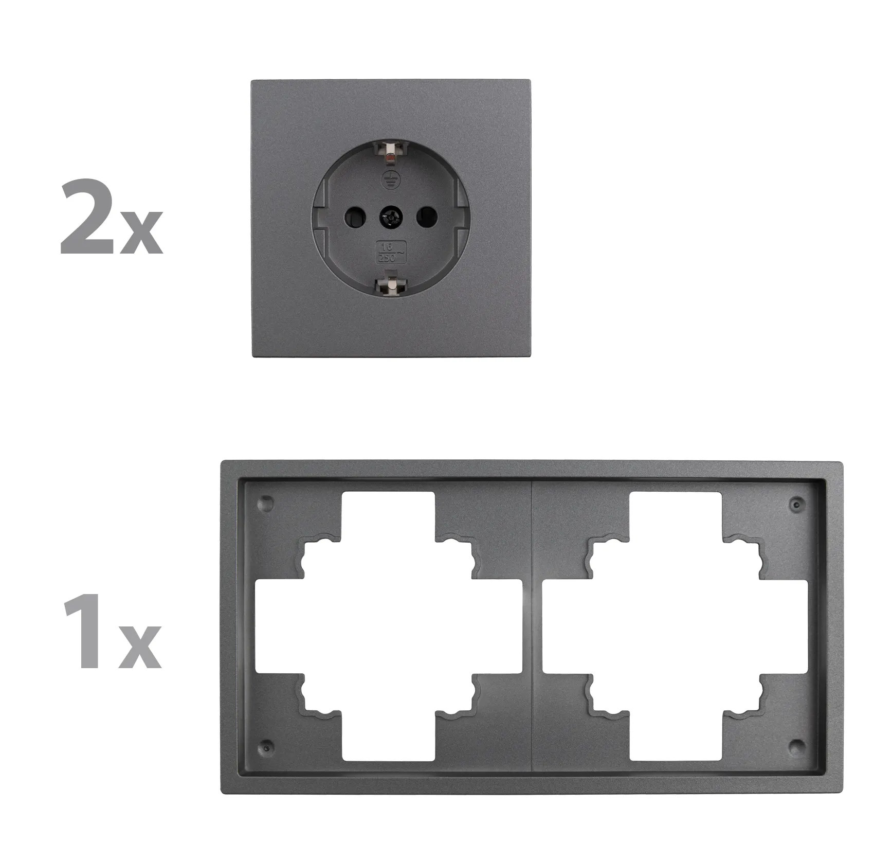 Steckdosen Set McPower Shallow ''Beginner 2S-Profi'' 3-teilig, Steckanschluss – Bild 2