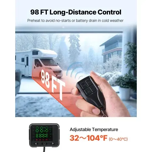 VEVOR Dieselheizung 5-8KW 12/24V mit Fernbedienung, Diesel Luft Standheizung – schnelle Erwärmung mit digitaler Farbanzeige & Sprachansage – Bild 3