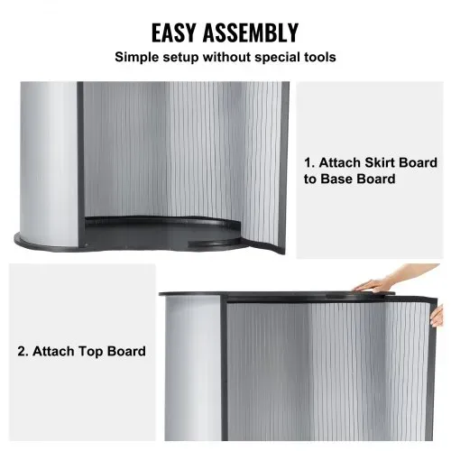 VEVOR Tragbare Messetheke Messetresen, 90 × 49 × 94 cm Messestand Ausstellungs-Thekenständer, Faltbarer Promotion-Einzelhandels-Bartisch, Pop-Up-Podium mit Aufbewahrungsregal, Tragetasche – Bild 3